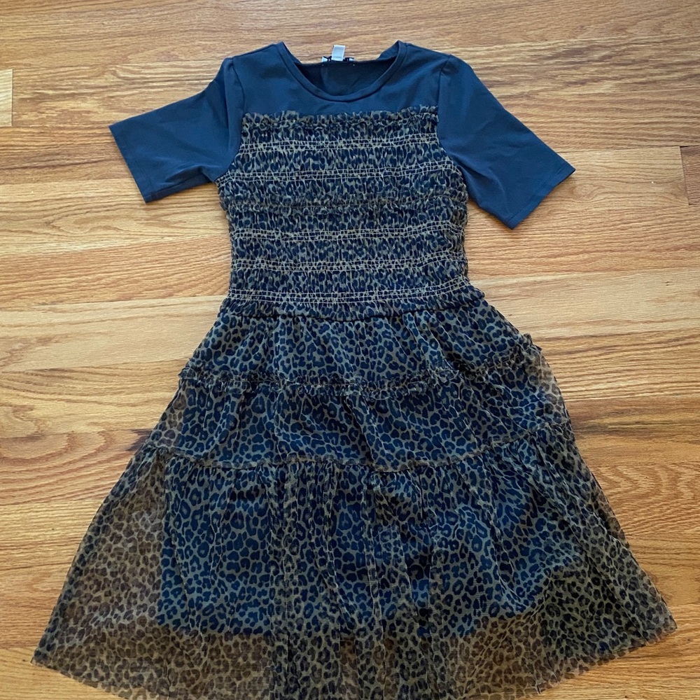 Crewcuts Leopard Print Tulle 12 Dress